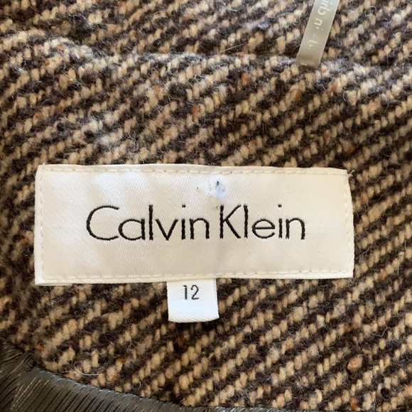 Calvin Klein Brown Tan Double Breasted Belt Coat - Picture 6 of 6
